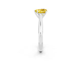 White gold Heart Cut Yellow Sapphire Solitaire Engagement Ring with Cathedral Setting and Four-Prong Mount_50