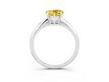 White gold Heart Cut Yellow Sapphire Solitaire Engagement Ring with Classic Band and Four-Prong Setting_51