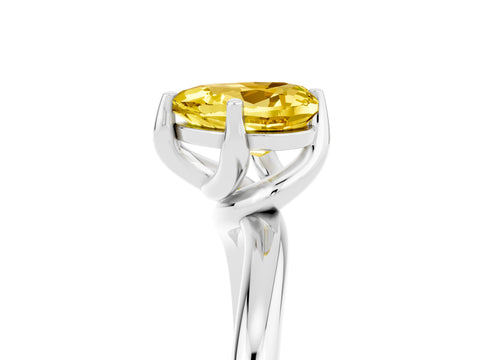 White gold Heart Cut Yellow Sapphire Solitaire Engagement Ring with Four-Prong Setting and Classic Band_17
