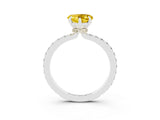 White gold Heart Cut Yellow Sapphire Solitaire Engagement Ring with Pavé Band and Four-Prong Setting_27
