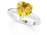 White gold Heart Cut Yellow Sapphire Solitaire Engagement Ring with Round Band and Four-Prong Setting_25