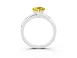White gold Heart Cut Yellow Sapphire Solitaire Engagement Ring with Round Band and Four-Prong Setting_27