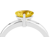 White gold Heart Cut Yellow Sapphire Solitaire Engagement Ring with Round Band and Four-Prong Setting_28