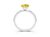White gold Heart Cut Yellow Sapphire Solitaire Pavé Band with Four-Prong Setting_27