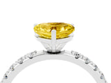 White gold Heart Cut Yellow Sapphire Solitaire Pavé Band with Four-Prong Setting_28