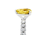 White gold Heart Cut Yellow Sapphire Solitaire Pavé Band with Four-Prong Setting_29