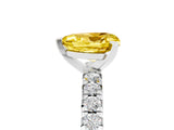 White gold Heart Cut Yellow Sapphire Solitaire Pavé Engagement Ring with Round Band and Prong Setting_17