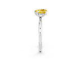 White gold Heart Cut Yellow Sapphire Solitaire Ring with Thin Band and Four-Prong Setting_26