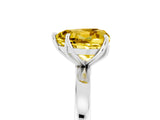 White gold Heart Cut Yellow Sapphire Solitaire Ring with Thin Band and Prong Setting_23