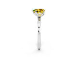 White gold Heart Cut Yellow Sapphire Solitaire Ring with Thin Band and Prong Setting_50