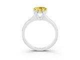 White gold Heart Cut Yellow Sapphire Solitaire Ring with Wide Band and Prong Setting_27