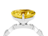 White gold Heart Cut Yellow Sapphire Solitaire Twisted Band with Round  Accents and Prong Setting_16