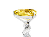 White gold Heart Cut Yellow Sapphire Solitaire Twisted Band with Round  Accents and Prong Setting_17