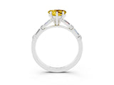 White gold Heart Cut Yellow Sapphire Solitaire with Side Baguettes and Channel Set Band_27