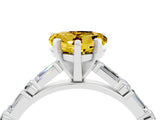 White gold Heart Cut Yellow Sapphire Solitaire with Side Baguettes and Channel Set Band_28
