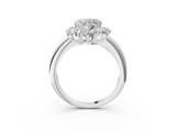 White gold Heart Diamond Cluster Halo Ring with Solitaire Band and Four-Prong Setting_23