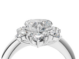 White gold Heart Diamond Cluster Halo Ring with Solitaire Band and Four-Prong Setting_24