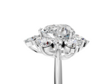 White gold Heart Diamond Cluster Halo Ring with Solitaire Band and Four-Prong Setting_25