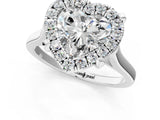 White gold Heart Diamond Cluster Halo Solitaire with Four-Prong Setting_78
