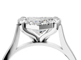 White gold Heart Diamond Cluster Halo Solitaire with Four-Prong Setting_81