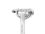 White gold Heart Diamond Cluster Halo Solitaire with Four-Prong Setting_82