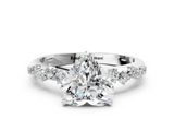 White gold Heart Diamond Cluster Prong-Set Solitaire Ring_60