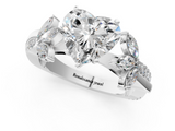 White gold Heart Diamond Floral Vine Solitaire Engagement Ring_5