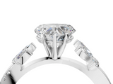 White gold Heart Diamond Floral Vine Solitaire Engagement Ring_8