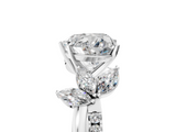 White gold Heart Diamond Floral Vine Solitaire Engagement Ring_9