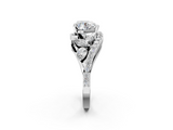 White gold Heart Diamond Halo Ring with Marquise and Pavé Band in Prong Setting_68