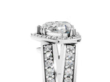 White gold Heart Diamond Halo Ring with Split Shank Pavé Band and Four-Prong Setting_11