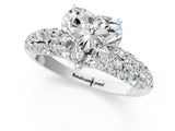 White gold Heart Diamond Pavé Band Solitaire Ring with Four-Prong Setting_50