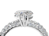 White gold Heart Diamond Pavé Band Solitaire Ring with Four-Prong Setting_53