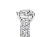 White gold Heart Diamond Pavé Band Solitaire Ring with Four-Prong Setting_54
