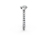 White gold Heart Diamond Pavé Band Solitaire with Four-Prong Setting_216