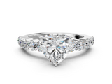 White gold Heart Diamond Pavé Band Solitaire with Four-Prong Setting_38