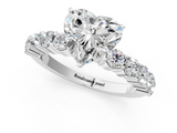 White gold Heart Diamond Pavé Band Solitaire with Four-Prong Setting_39