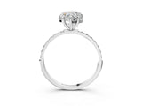 White gold Heart Diamond Pavé Band with Six-Prong Setting_48