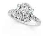 White gold Heart Diamond Pave Band with Floral Prong Setting_29