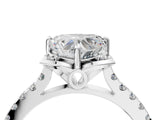 White gold Heart Diamond Pave Band with Floral Prong Setting_32