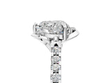 White gold Heart Diamond Pave Band with Floral Prong Setting_33