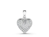 White gold Heart Diamond Pendant with Pavé Setting_11