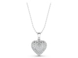 White gold Heart Diamond Pendant with Pavé Setting_14