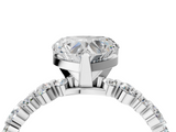 White gold Heart Diamond Prong Set Engagement Ring with Pave Band_188
