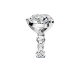 White gold Heart Diamond Prong Set Engagement Ring with Pave Band_189