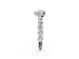 White gold Heart Diamond Prong Setting with Side Stones on a Pave Band_163