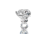 White gold Heart Diamond Prong Setting with Side Stones on a Pave Band_166