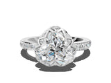 White gold Heart Diamond Solitaire Ring with Shared Prong Pavé Band_54