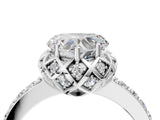 White gold Heart Diamond Solitaire Ring with Shared Prong Pavé Band_57