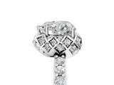 White gold Heart Diamond Solitaire Ring with Shared Prong Pavé Band_59